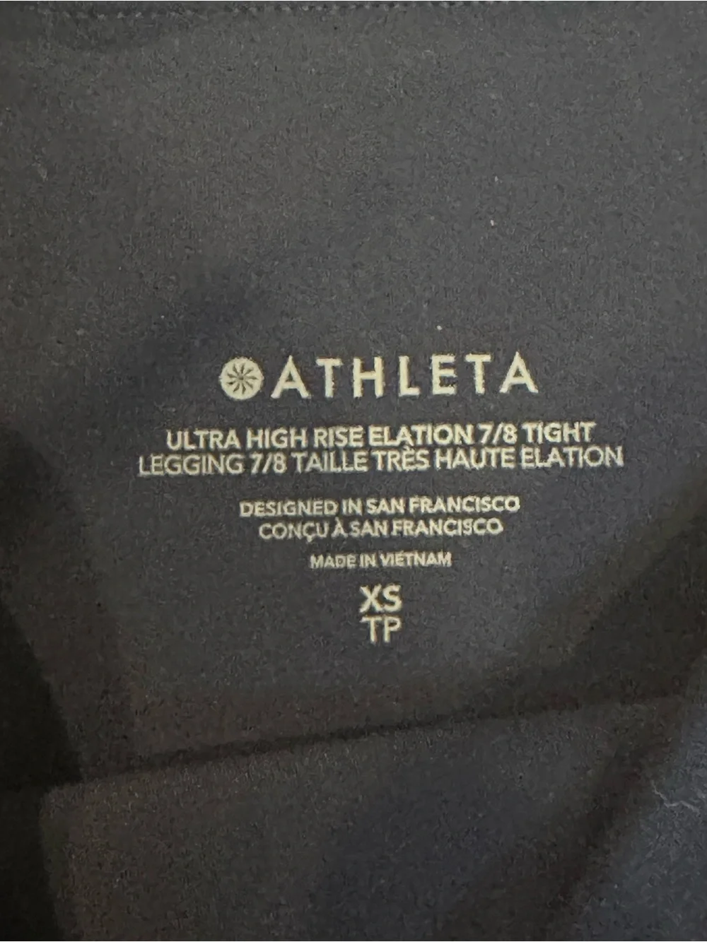 Athleta Elation Ultra High Rise 7/8 Leggings - XS Navy